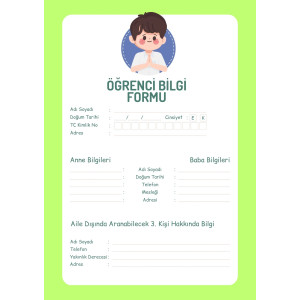 Öğrenci Bilgi Formu -Desenli Öğrenci Bilgi Formu -Desenli