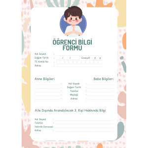 Öğrenci Bilgi Formu -Desenli Öğrenci Bilgi Formu -Desenli