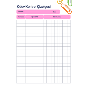 Başarı düzenleyici / Ödev Kontrol Çizelgesi