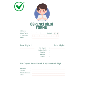 Öğrenci Bilgi Formu -Desenli Öğrenci Bilgi Formu -Desenli