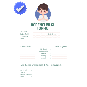 Öğrenci Bilgi Formu -Desenli Öğrenci Bilgi Formu -Desenli