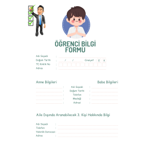 Öğrenci Bilgi Formu -Desenli Öğrenci Bilgi Formu -Desenli